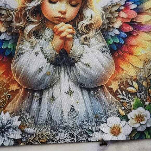 Praying Angel Colorful Wings Computer Non Slip Custom Mouse Pad - Picture 8 of 12